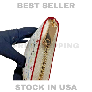 Louis Vuitton Monogram Multicolor Zippy Zip Around Long Wallet White 100% Genuin