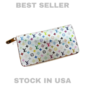 Louis Vuitton Monogram Multicolor Zippy Zip Around Long Wallet White 100% Genuin