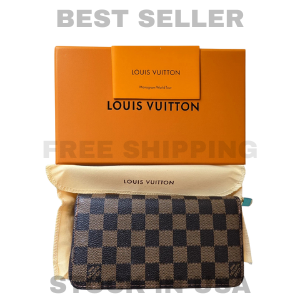 Authentic LOUIS VUITTON Damier Ebene Canvas Zippy Zip Around Long Wallet W Box